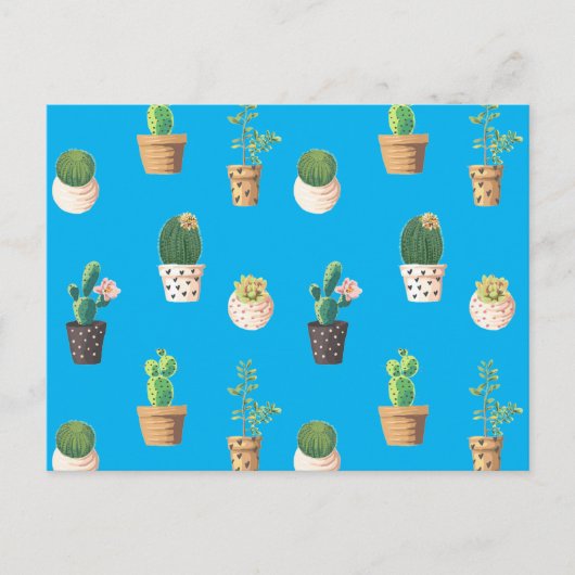Groene dessert Succulent Cactus in Pots Briefkaart (Voorkant)