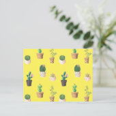 Groene dessert Succulent Cactus in Pots Briefkaart (Staand voorkant)
