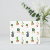 Groene dessert Succulent Cactus in Pots Briefkaart (Staand voorkant)
