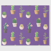 Groene dessert Succulent Cactus in Pots Cadeaupapier (Vlak)