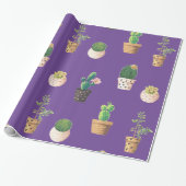 Groene dessert Succulent Cactus in Pots Cadeaupapier (Uitgerold)