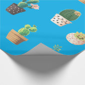 Groene dessert Succulent Cactus in Pots Cadeaupapier (Hoek)