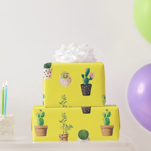 Groene dessert Succulent Cactus in Pots Cadeaupapier (Feestgeschenken)