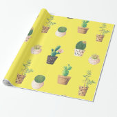 Groene dessert Succulent Cactus in Pots Cadeaupapier (Uitgerold)