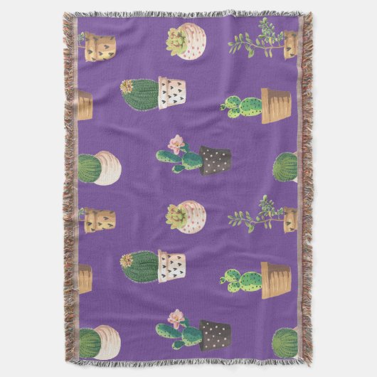 Groene dessert Succulent Cactus in Pots Deken (Voorkant Verticaal)