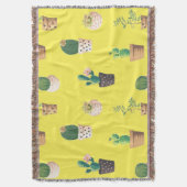 Groene dessert Succulent Cactus in Pots Deken (Voorkant Verticaal)