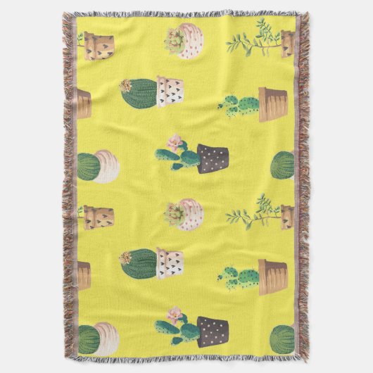 Groene dessert Succulent Cactus in Pots Deken (Voorkant Verticaal)