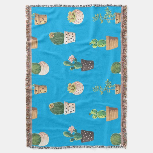 Groene dessert Succulent Cactus in Pots Deken (Voorkant Verticaal)