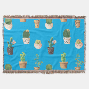 Groene dessert Succulent Cactus in Pots Deken