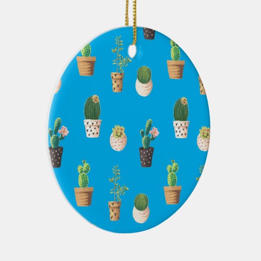 Groene dessert Succulent Cactus in Pots Keramisch Ornament (Rechts)