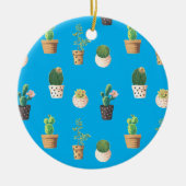 Groene dessert Succulent Cactus in Pots Keramisch Ornament (Voorkant)