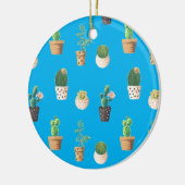 Groene dessert Succulent Cactus in Pots Keramisch Ornament (Links)