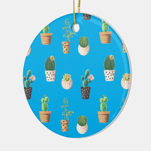 Groene dessert Succulent Cactus in Pots Keramisch Ornament (Links)