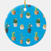 Groene dessert Succulent Cactus in Pots Keramisch Ornament (Achterkant)