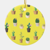 Groene dessert Succulent Cactus in Pots Keramisch Ornament (Voorkant)