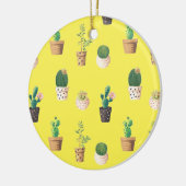 Groene dessert Succulent Cactus in Pots Keramisch Ornament (Links)