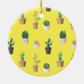 Groene dessert Succulent Cactus in Pots Keramisch Ornament (Achterkant)