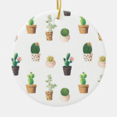 Groene dessert Succulent Cactus in Pots Keramisch Ornament (Voorkant)