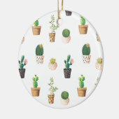 Groene dessert Succulent Cactus in Pots Keramisch Ornament (Links)