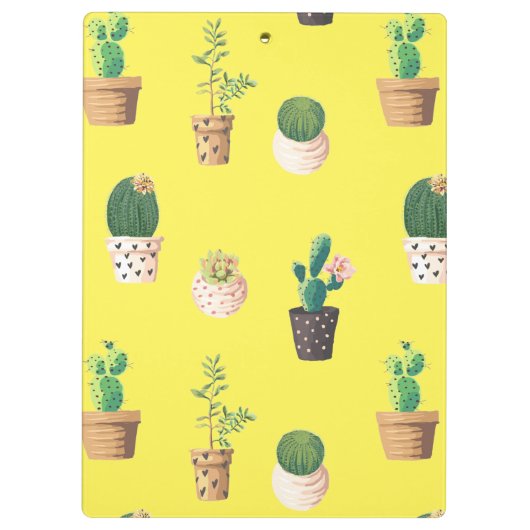 Groene dessert Succulent Cactus in Pots Klembord (Achterkant)