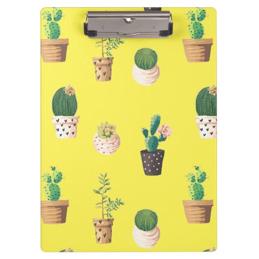 Groene dessert Succulent Cactus in Pots Klembord (Voorkant)