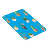 Groene dessert Succulent Cactus in Pots Magneet (Rechterzijde)