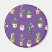 Groene dessert Succulent Cactus in Pots Magneet (Voorkant)