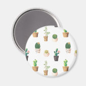 Groene dessert Succulent Cactus in Pots Magneet (Voorkant / Achterkant)