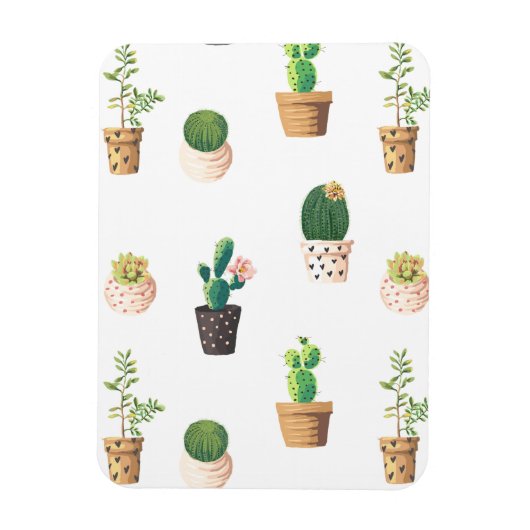 Groene dessert Succulent Cactus in Pots Magneet (Verticaal)