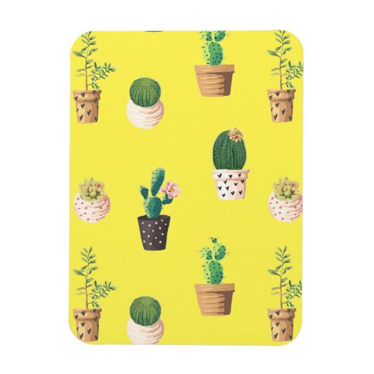 Groene dessert Succulent Cactus in Pots Magneet (Verticaal)