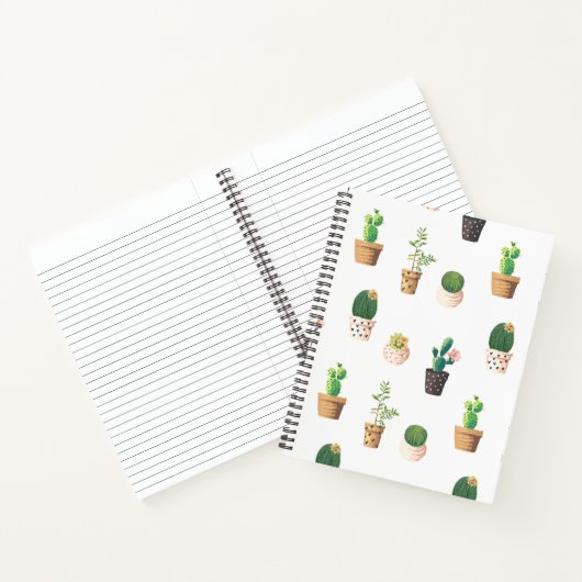 Groene dessert Succulent Cactus in Pots Notitieboek (Binnen)