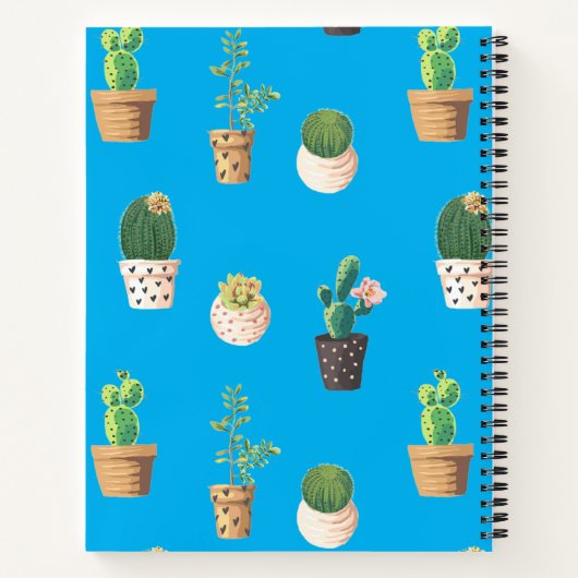 Groene dessert Succulent Cactus in Pots Notitieboek (Achterkant)