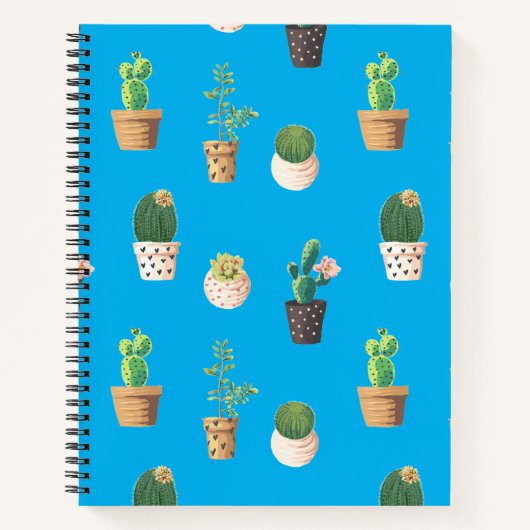 Groene dessert Succulent Cactus in Pots Notitieboek (Voorkant)