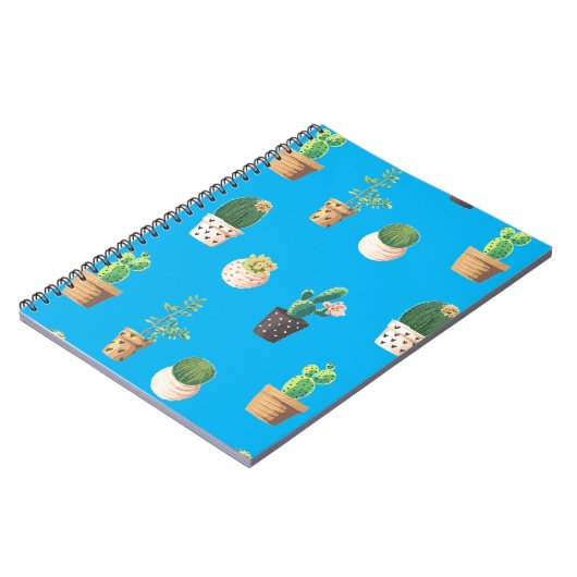 Groene dessert Succulent Cactus in Pots Notitieboek (Linkerzijde)