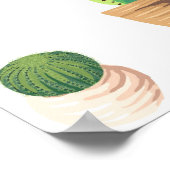 Groene dessert Succulent Cactus in Pots Poster (Hoek)