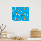 Groene dessert Succulent Cactus in Pots Poster (Keuken)