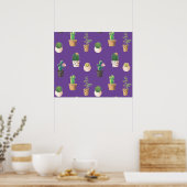 Groene dessert Succulent Cactus in Pots Poster (Keuken)