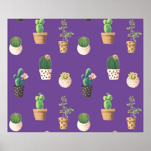 Groene dessert Succulent Cactus in Pots Poster (Voorkant)