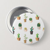 Groene dessert Succulent Cactus in Pots Ronde Button 7,6 Cm (Voorkant /achterkant)