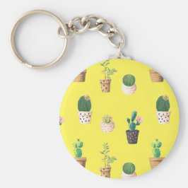 Groene dessert Succulent Cactus in Pots Sleutelhanger