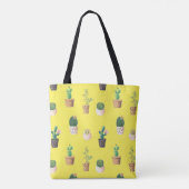 Groene dessert Succulent Cactus in Pots Tote Bag (Achterkant)