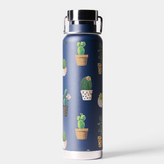 Groene dessert Succulent Cactus in Pots Waterfles (Achterkant)