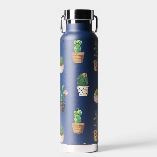 Groene dessert Succulent Cactus in Pots Waterfles (Voorkant)