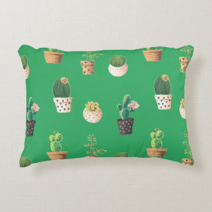 Groene Dessrt Succulent Cactus in Pots Accent Kussen