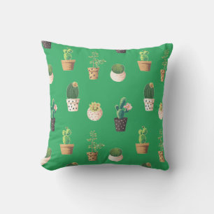 Groene Dessrt Succulent Cactus in Pots Kussen