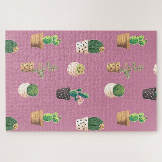 Groene Dessrt Succulent Cactus in Pots Legpuzzel (Horizontaal)