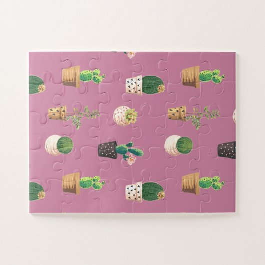 Groene Dessrt Succulent Cactus in Pots Legpuzzel (Horizontaal)