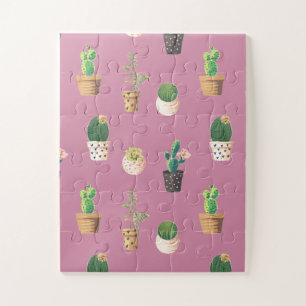 Groene Dessrt Succulent Cactus in Pots Legpuzzel
