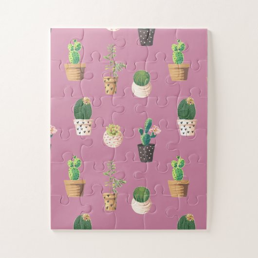 Groene Dessrt Succulent Cactus in Pots Legpuzzel (Verticaal)