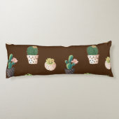 Groene Dessrt Succulent Cactus in Pots Lichaamskussen (Achterkant)